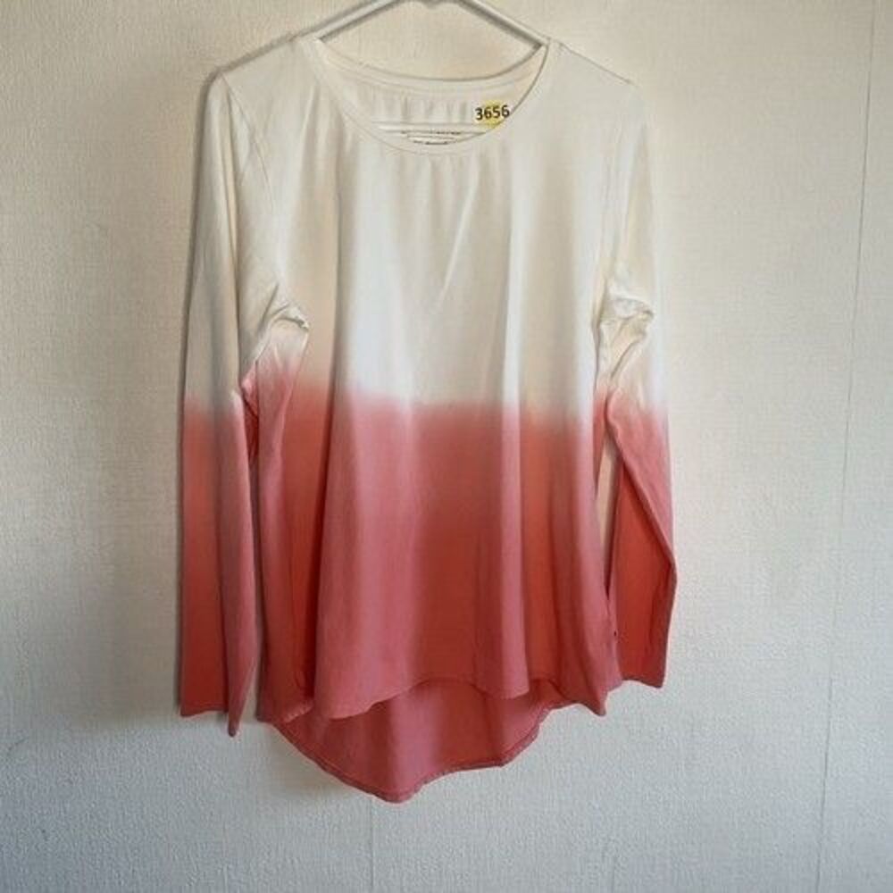 Seed to Style Ombre Print Long Sleeve T-Shirt Top Women Size Small Sunset‎